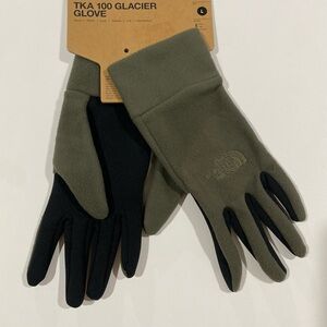 The North Face Olive and Black Glacier Gloves
